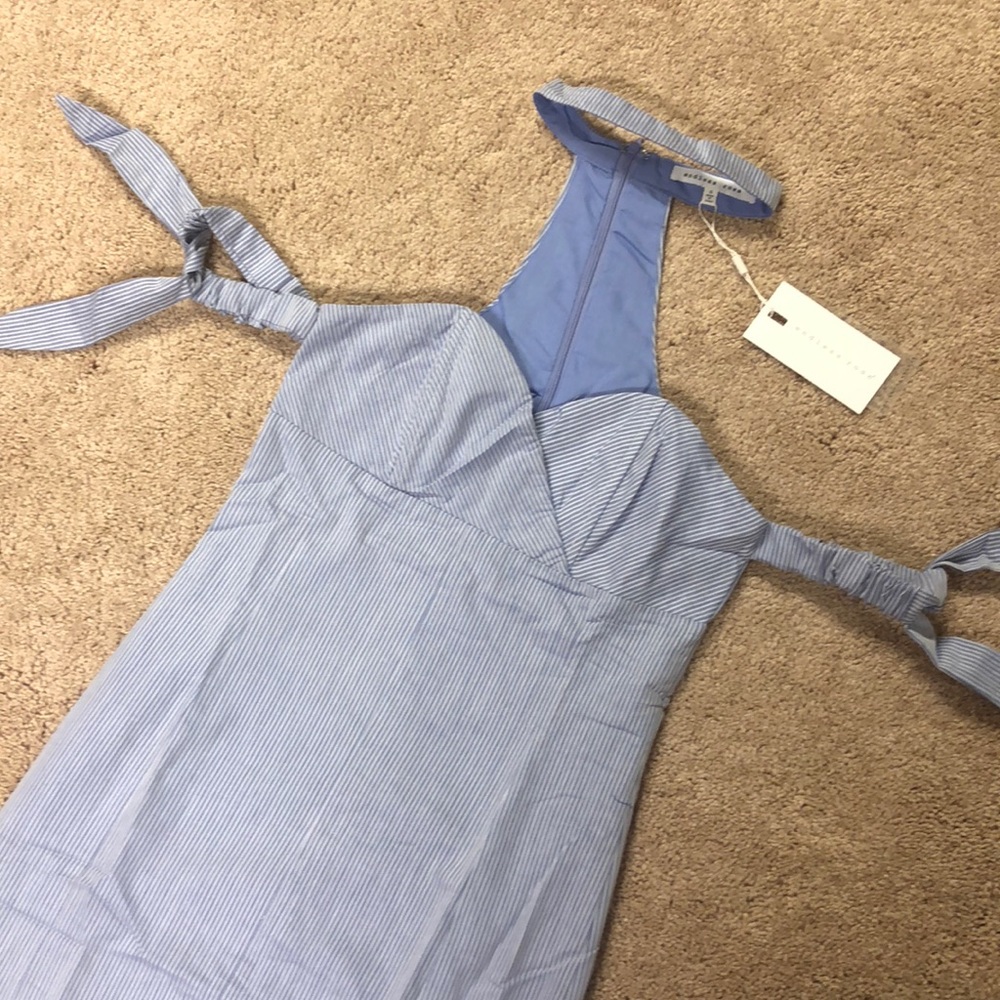 NWT ENDLESS ROSE POPLIN OFF SHOULDER TIE DRESS - Picture 3 of 5